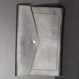 Glass Ladder & Co Black Vegan Leather Office Envelope Portfolio.